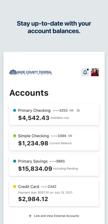 Stay up-to-date with your account balances.
